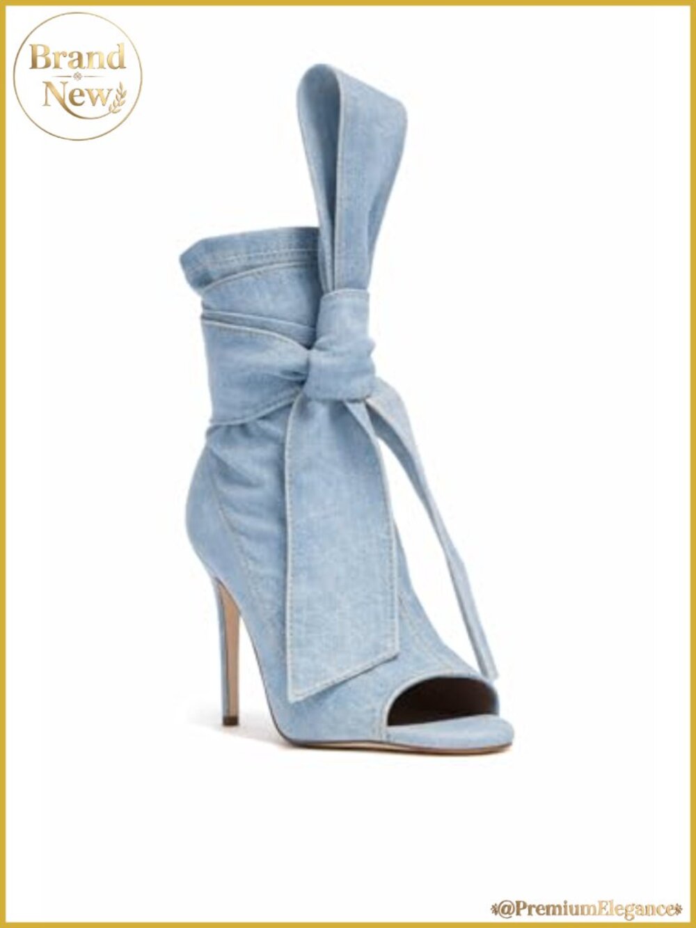 Peep Toe Ankle Booties with Bow Tie and 4-Inch Stiletto Heel